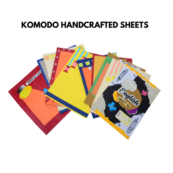 KOMODO Handcrafted Sheets / English  / A4 Size Sheets / 180 GSM / Pack For 10 Sheets / Ideal For School Project , Stationery / Students - Image 4