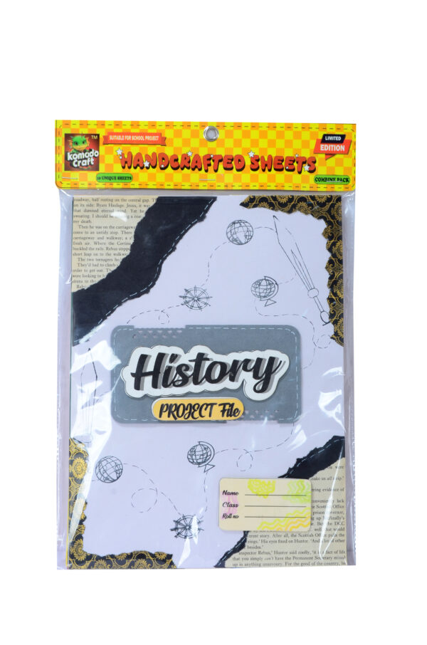 KOMODO Handcrafted Sheets / History / A4 Size Sheets / 180 GSM / Pack For 10 Sheets / Ideal For School Project , Stationery / Students - Image 2