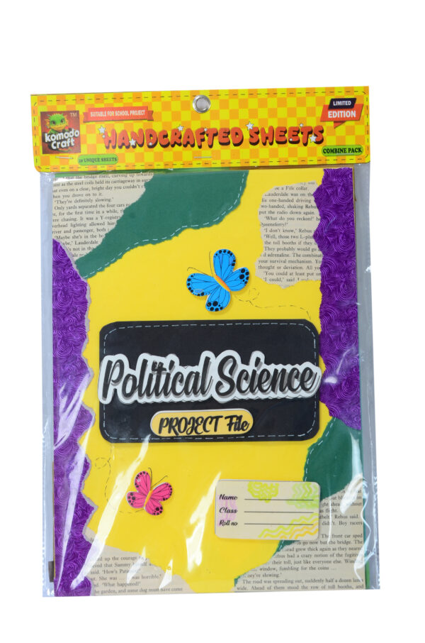 KOMODO Handcrafted Sheets / Political Science / A4 Size Sheets / 180 GSM / Pack For 10 Sheets / Ideal For School Project , Stationery / Students - Image 2