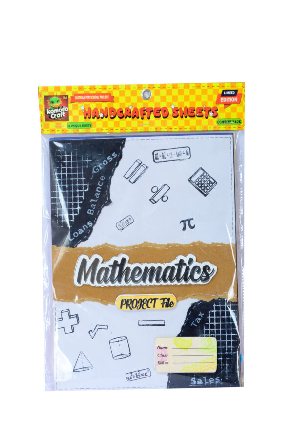 KOMODO Handcrafted Sheets / Mathematics / A4 Size Sheets / 180 GSM / Pack For 10 Sheets / Ideal For School Project , Stationery / Students - Image 2