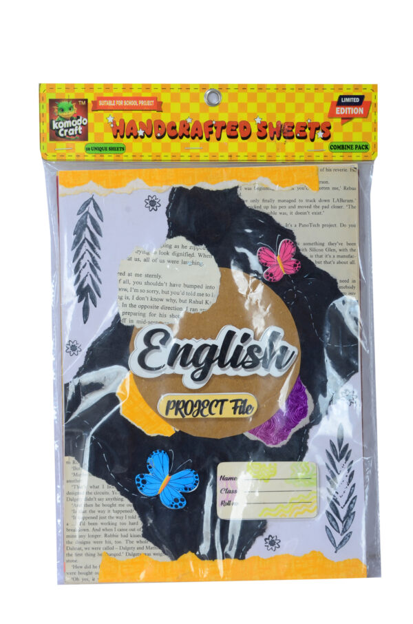 KOMODO Handcrafted Sheets / English  / A4 Size Sheets / 180 GSM / Pack For 10 Sheets / Ideal For School Project , Stationery / Students - Image 2