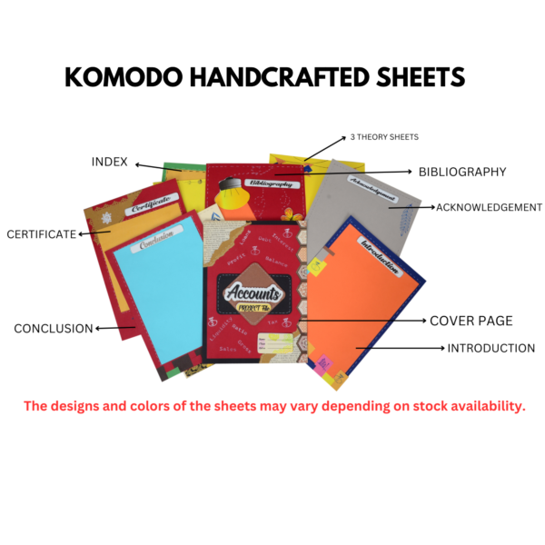 KOMODO Handcrafted Sheets / Account / A4 Size Sheets / 180 GSM / Pack For 10 Sheets / Ideal For School Project , Stationery / Students - Image 4