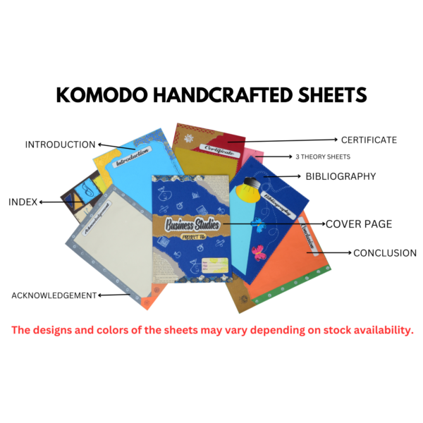 KOMODO Handcrafted Sheets / Business Studies / A4 Size Sheets / 180 GSM / Pack For 10 Sheets / Ideal For School Project , Stationery / Students - Image 4