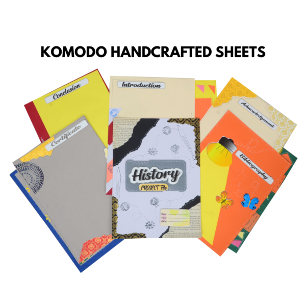 KOMODO Handcrafted Sheets / History / A4 Size Sheets / 180 GSM / Pack For 10 Sheets / Ideal For School Project , Stationery / Students - Image 4