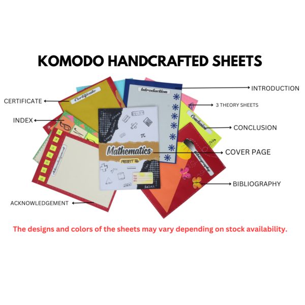 KOMODO Handcrafted Sheets / Mathematics / A4 Size Sheets / 180 GSM / Pack For 10 Sheets / Ideal For School Project , Stationery / Students - Image 4