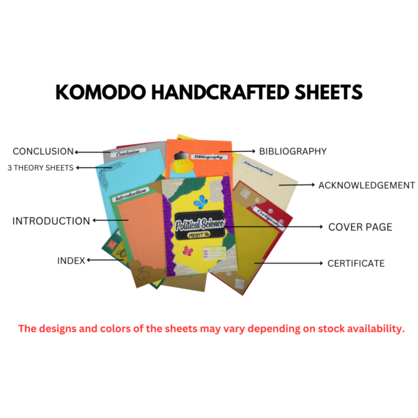 KOMODO Handcrafted Sheets / Political Science / A4 Size Sheets / 180 GSM / Pack For 10 Sheets / Ideal For School Project , Stationery / Students - Image 4