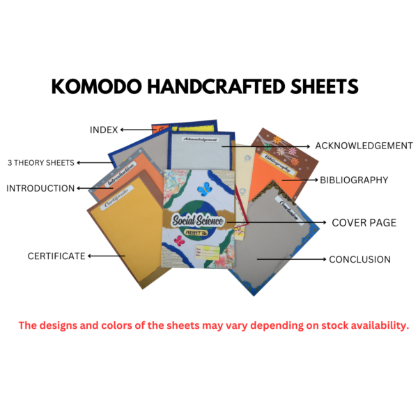 KOMODO Handcrafted Sheets / Social Science / A4 Size Sheets / 180 GSM / Pack For 10 Sheets / Ideal For School Project , Stationery / Students - Image 4