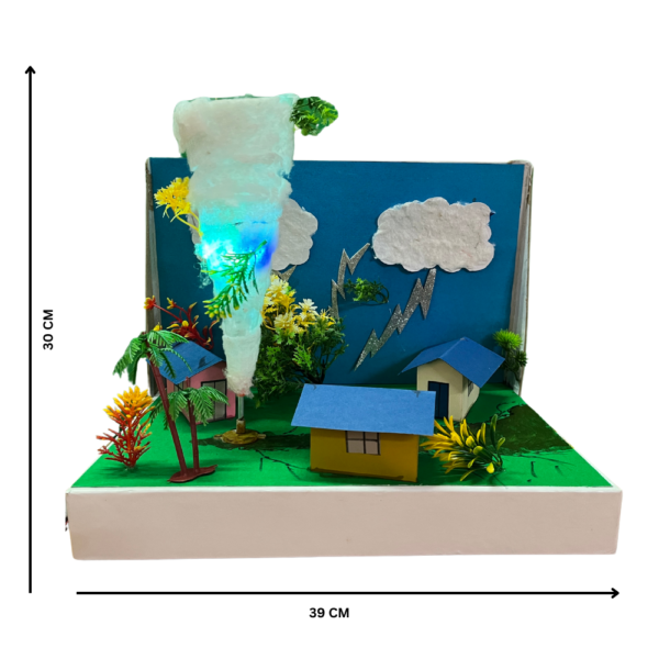 Cyclone Science Model Kit with LED Lights, Working Motor, 39 x 30 cm, DIY Weather Project - Image 2