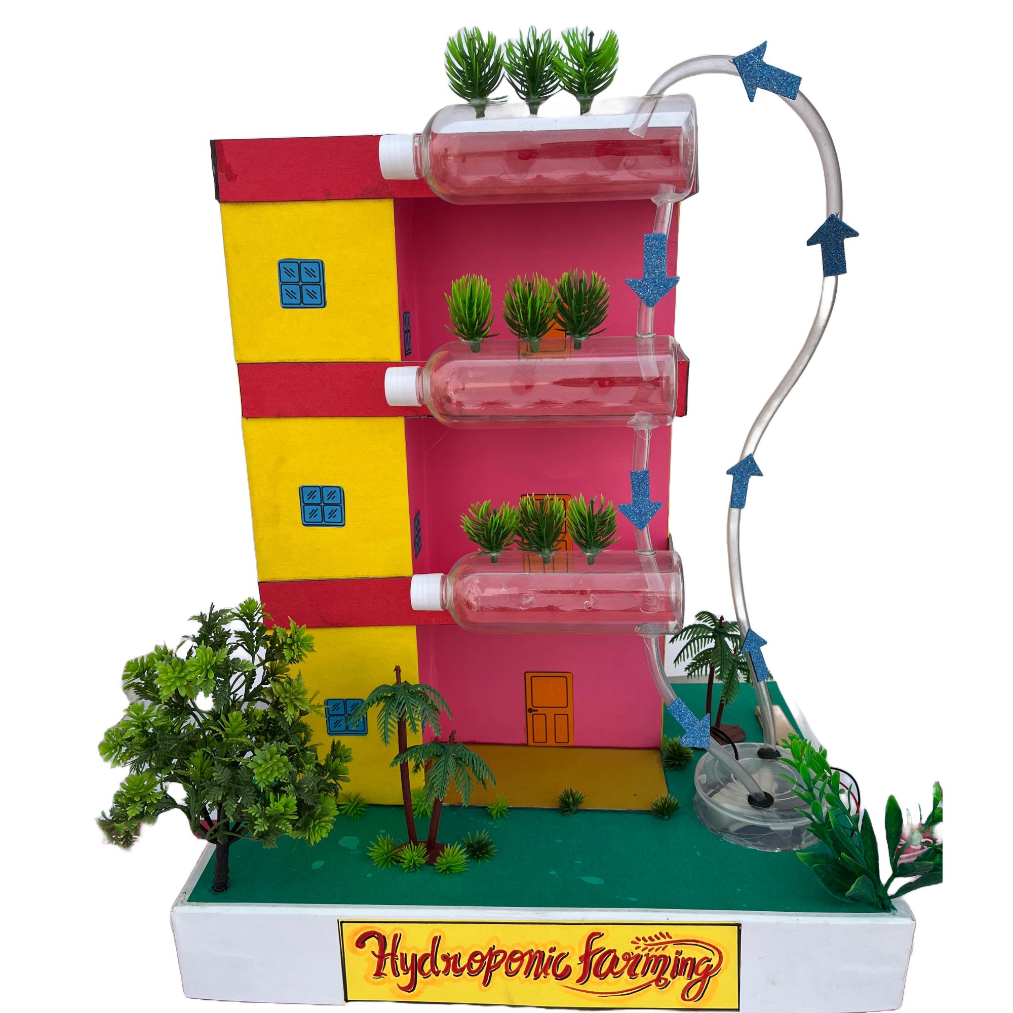 Komodo Craft Hydroponic Farming Working Model DIY kit for school science exhibition with water pump