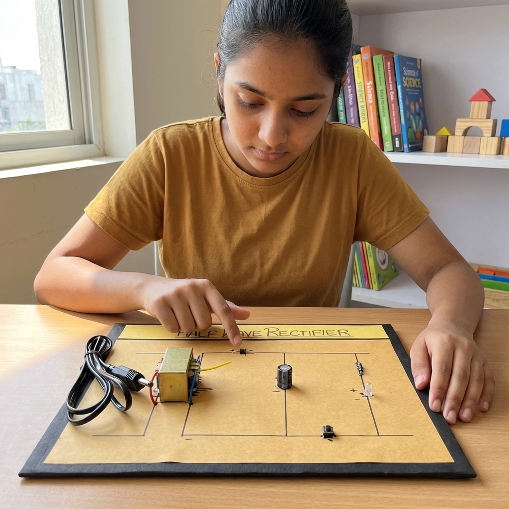 Komodo Craft Half Wave Rectifier Model | AC to DC Converter Science Project Kit | Working Electronics Model with Transformer, Diode & Capacitor | STEM Educational Kit for Students - Image 3